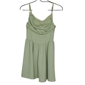 SHEIN Women’s Green Cowl Neck Fit & Flare Mini Dress Size Medium